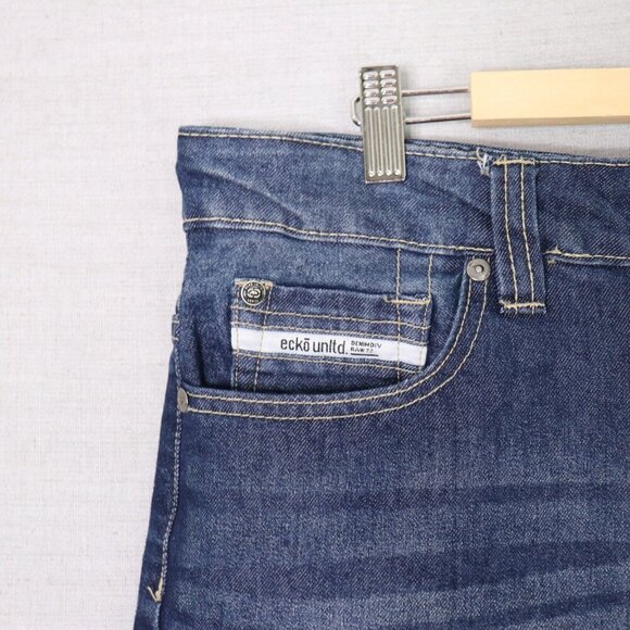 Y2K Ecko Unltd Jean Shorts Men’s 34 Grunge Skater Relaxed Fit 2000s Dark - Picture 6 of 13